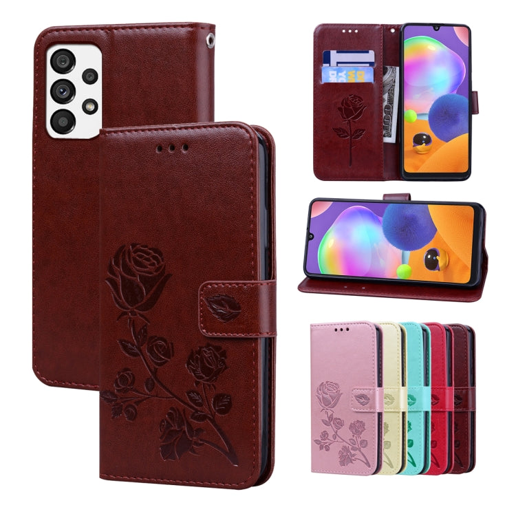 For Samsung Galaxy A23 Rose Embossed Leather Phone Case