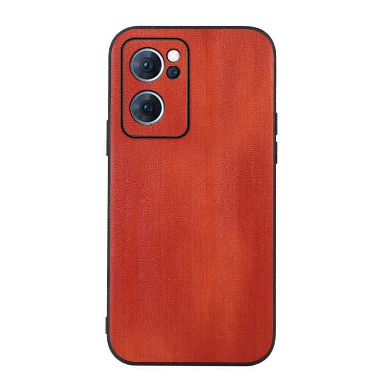 For OPPO Reno7 5G Chinese Version Yellow Cow Texture PU Phone Case