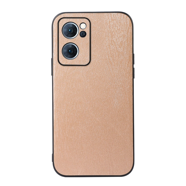For OPPO Reno7 5G Chinese Version Wood Texture PU Phone Case