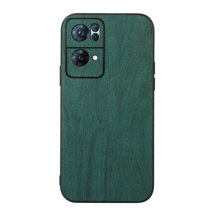 For OPPO Reno7 Pro Wood Texture PU Phone Case