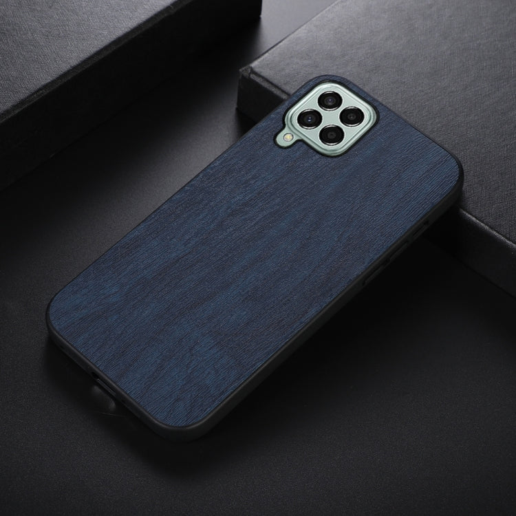 For Samsung Galaxy M33 5G Wood Texture PU Phone Case