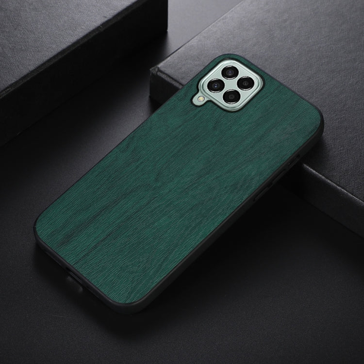 For Samsung Galaxy M33 5G Wood Texture PU Phone Case