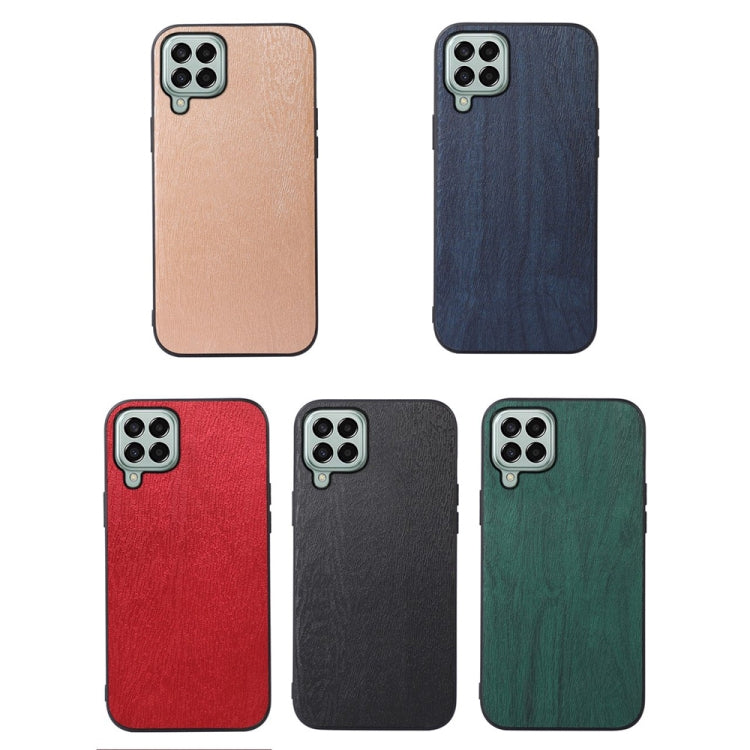 For Samsung Galaxy M33 5G Wood Texture PU Phone Case