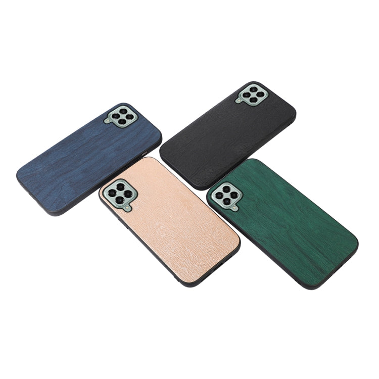 For Samsung Galaxy M33 5G Wood Texture PU Phone Case