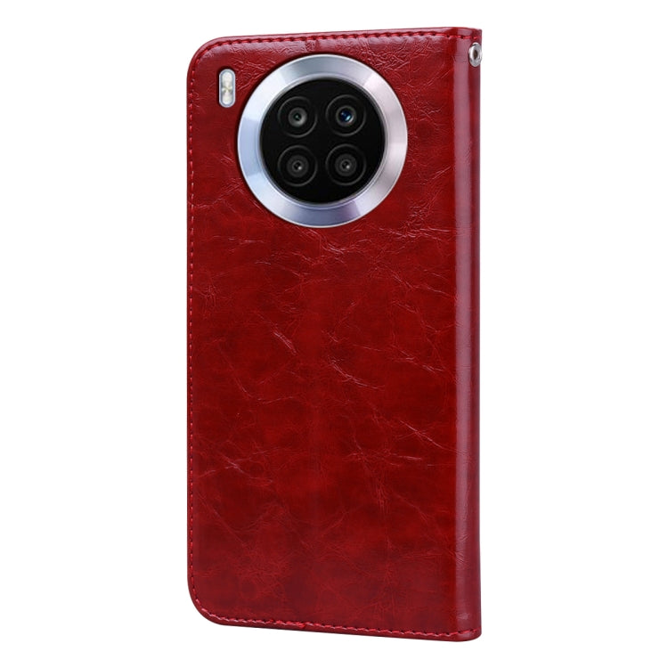 For Huawei nova 8i Oil Wax Texture Leather Phone Case