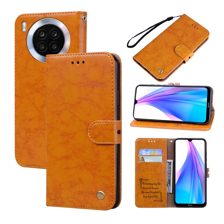 For Huawei nova 8i Oil Wax Texture Leather Phone Case