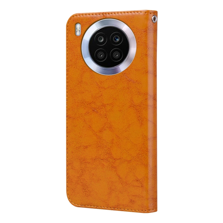 For Huawei nova 8i Oil Wax Texture Leather Phone Case