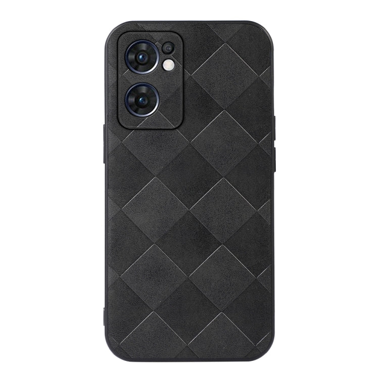 For OPPO Reno7 5G International Version / Find X5 Lite Weave Plaid PU Phone Case