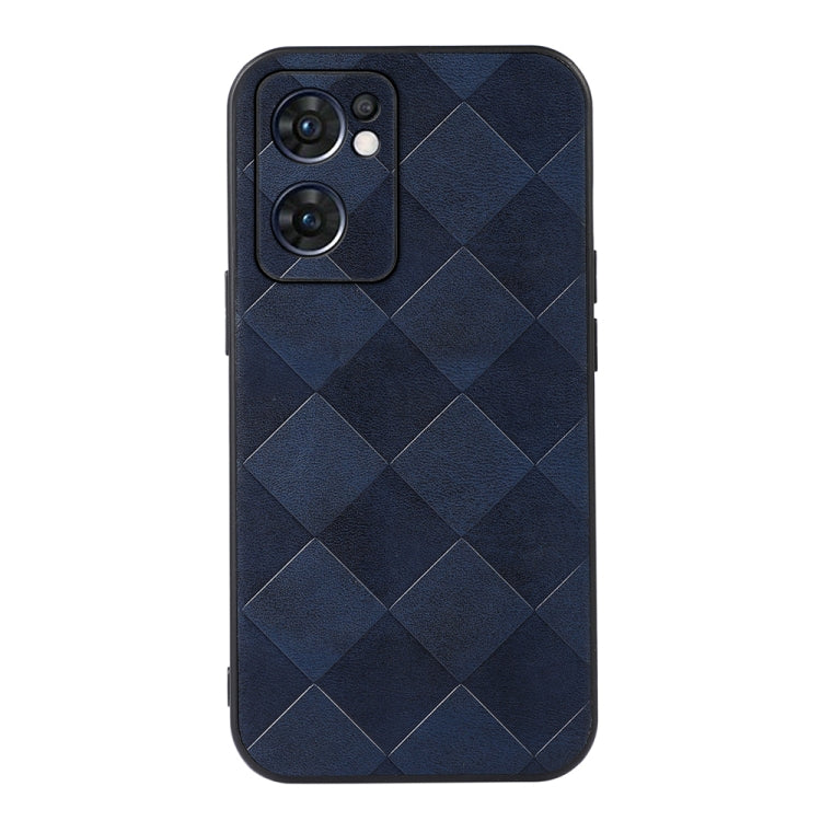 For OPPO Reno7 5G International Version / Find X5 Lite Weave Plaid PU Phone Case