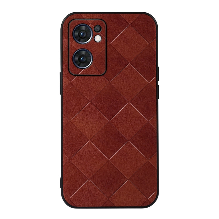 For OPPO Reno7 5G International Version / Find X5 Lite Weave Plaid PU Phone Case