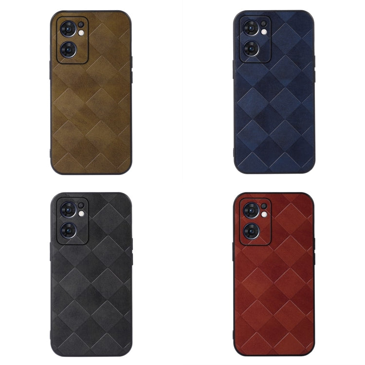 For OPPO Reno7 5G International Version / Find X5 Lite Weave Plaid PU Phone Case