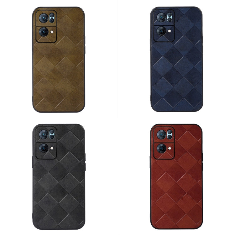 For OPPO Reno7 Pro Weave Plaid PU Phone Case