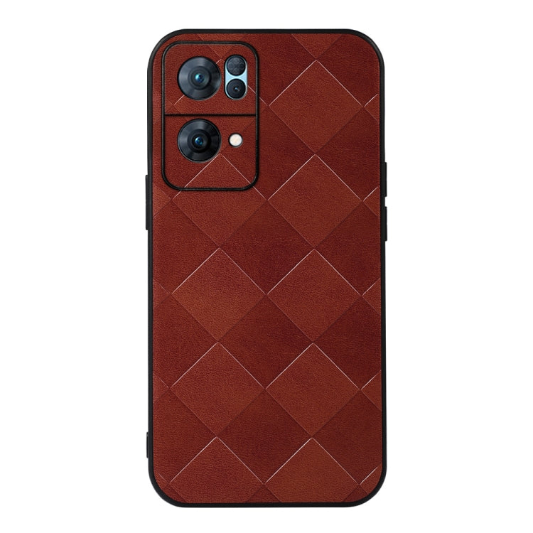 For OPPO Reno7 Pro Weave Plaid PU Phone Case