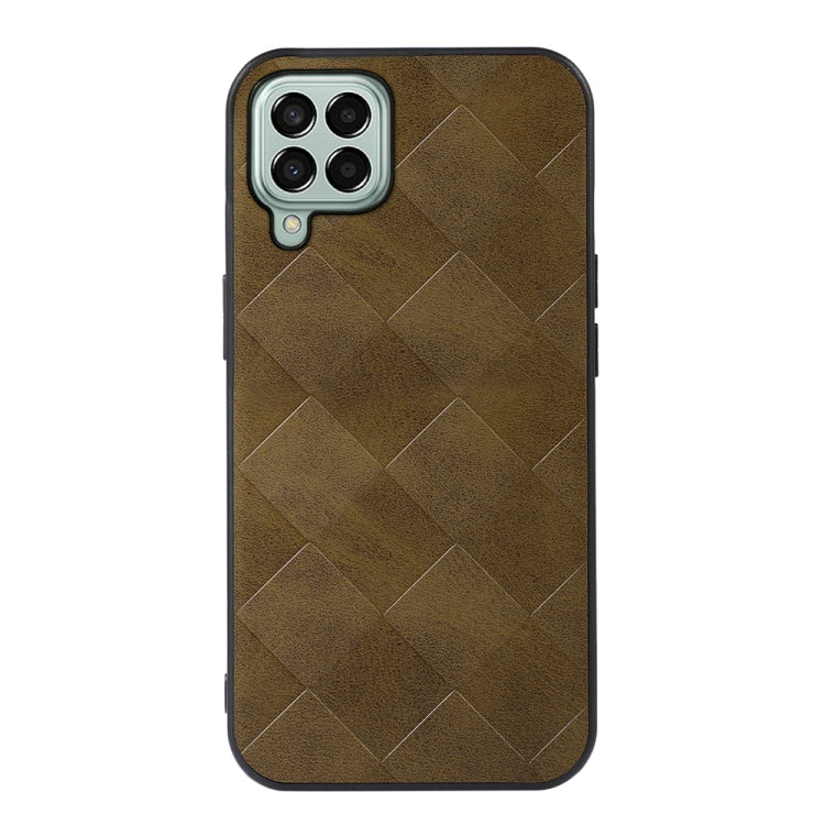 For Samsung Galaxy M33 5G Weave Plaid PU Phone Case