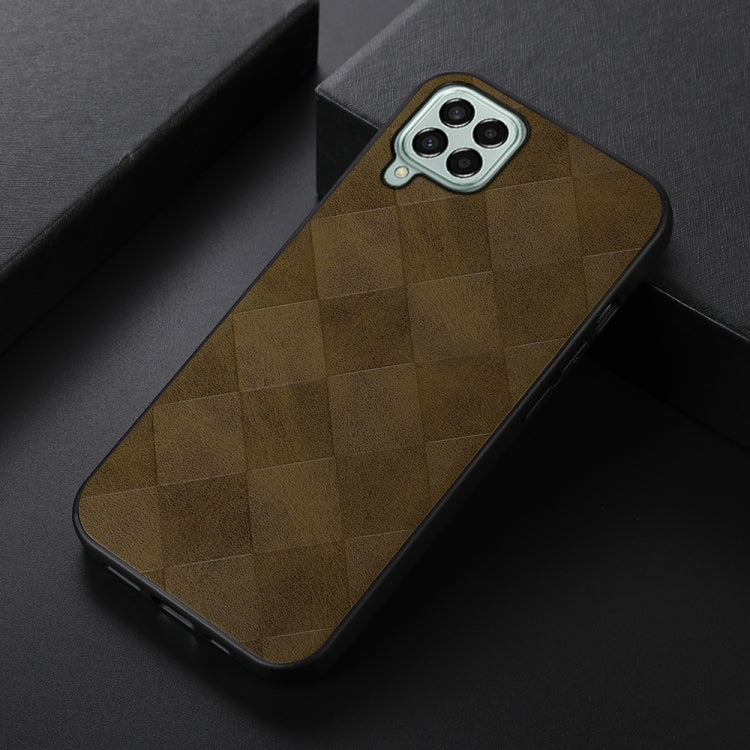 For Samsung Galaxy M33 5G Weave Plaid PU Phone Case