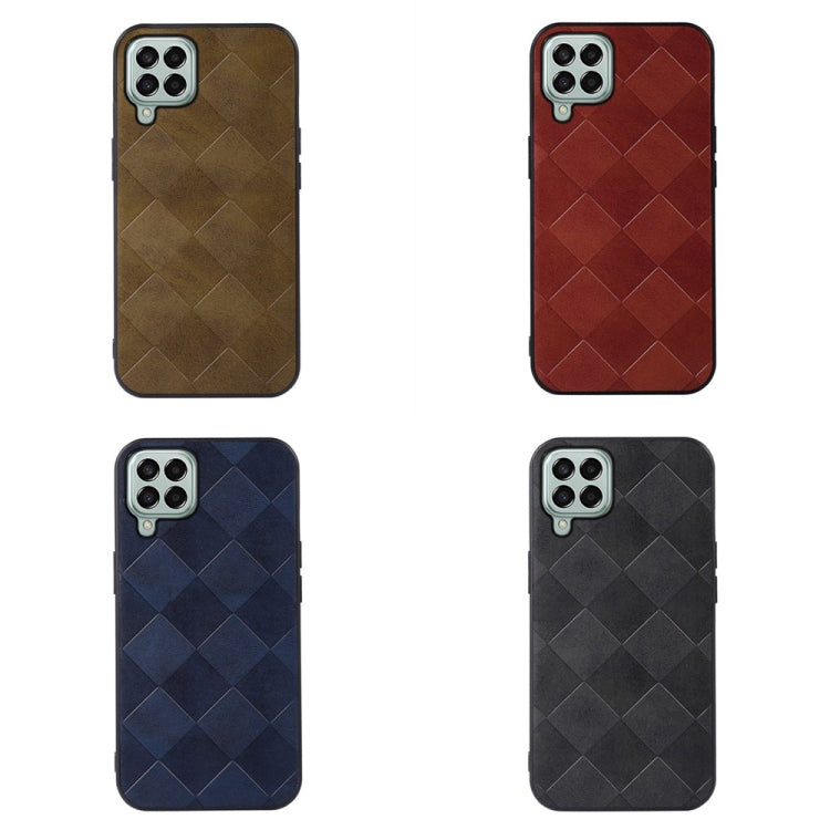For Samsung Galaxy M33 5G Weave Plaid PU Phone Case