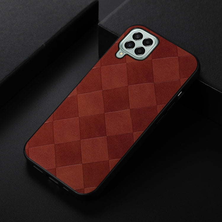 For Samsung Galaxy M33 5G Weave Plaid PU Phone Case