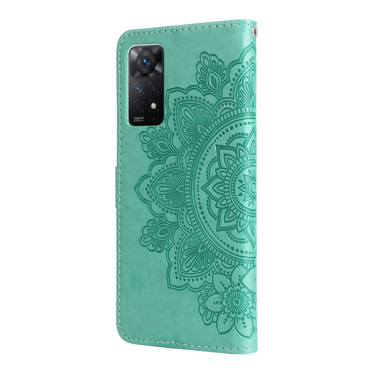 For Xiaomi Redmi Note 11 Pro 4G Global/Redmi Note 11 Pro 5G Global/Redmi Note 11E Pro 7-petal Flowers Embossed Flip Leather Phone Case