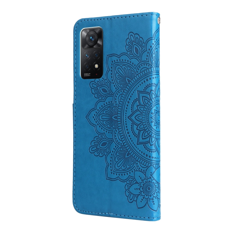 For Xiaomi Redmi Note 11 Pro 4G Global/Redmi Note 11 Pro 5G Global/Redmi Note 11E Pro 7-petal Flowers Embossed Flip Leather Phone Case