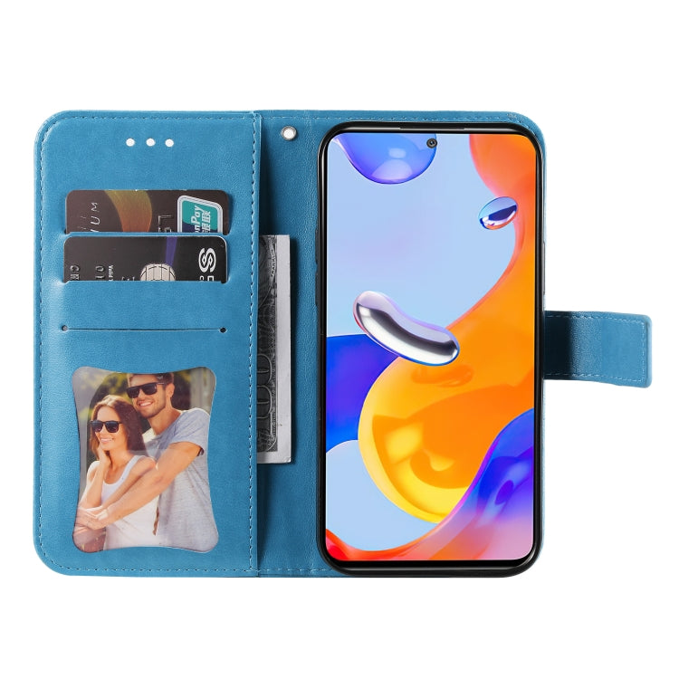 For Xiaomi Redmi Note 11 Pro 4G Global/Redmi Note 11 Pro 5G Global/Redmi Note 11E Pro 7-petal Flowers Embossed Flip Leather Phone Case