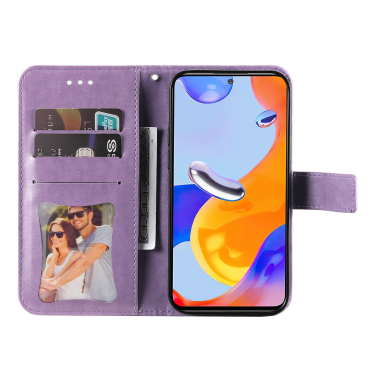 For Xiaomi Redmi Note 11 Pro 4G Global/Redmi Note 11 Pro 5G Global/Redmi Note 11E Pro 7-petal Flowers Embossed Flip Leather Phone Case