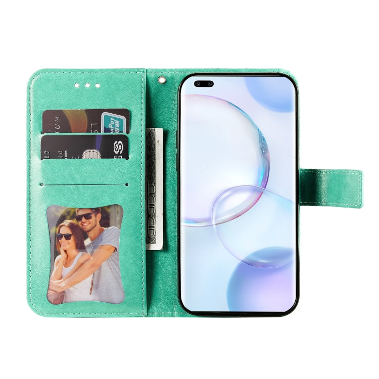 For Huawei Nova 9 Pro/Honor 50 Pro 7-petal Flowers Embossed Flip Leather Phone Case