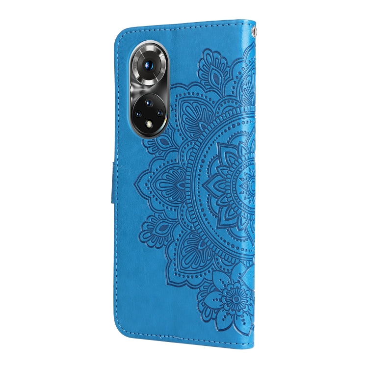 For Huawei Nova 9 Pro/Honor 50 Pro 7-petal Flowers Embossed Flip Leather Phone Case