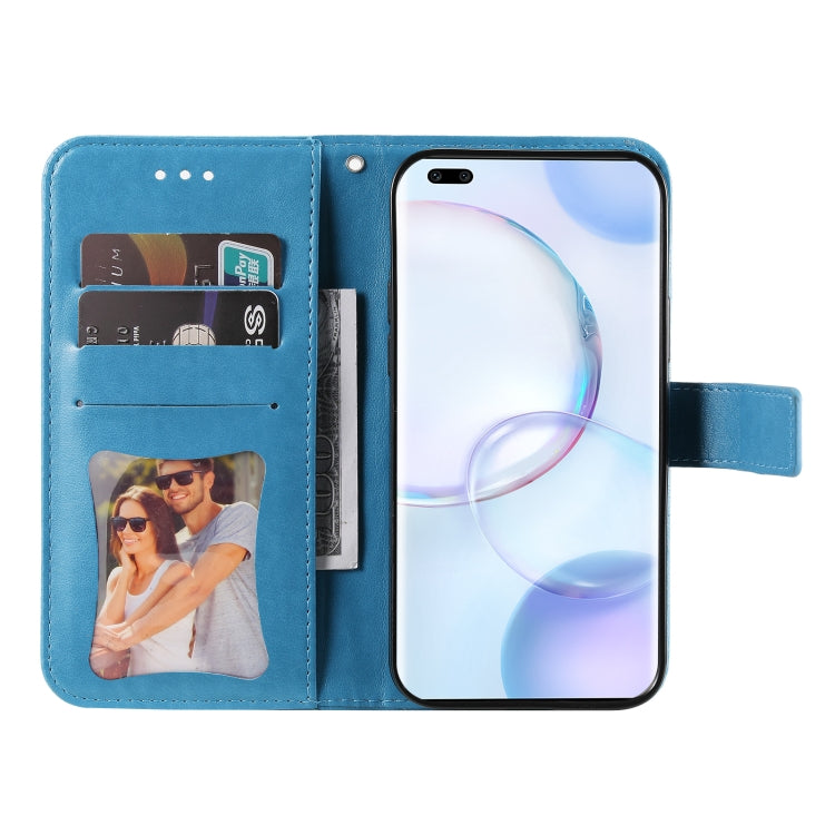 For Huawei Nova 9 Pro/Honor 50 Pro 7-petal Flowers Embossed Flip Leather Phone Case