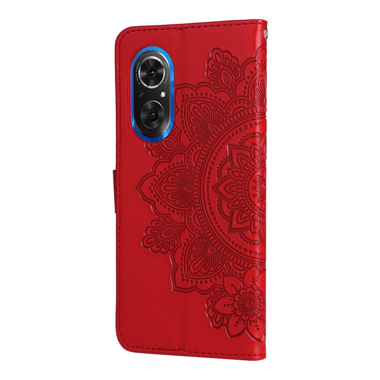 For Huawei Nova 9 SE/Honor 50 SE 7-petal Flowers Embossed Flip Leather Phone Case