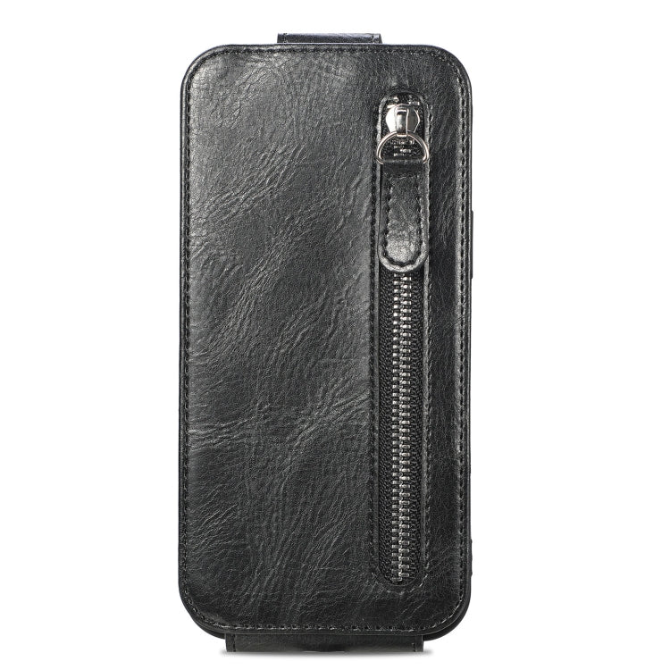 Zipper Wallet Vertical Flip Leather Phone Case For iPhone 12 / 12 Pro