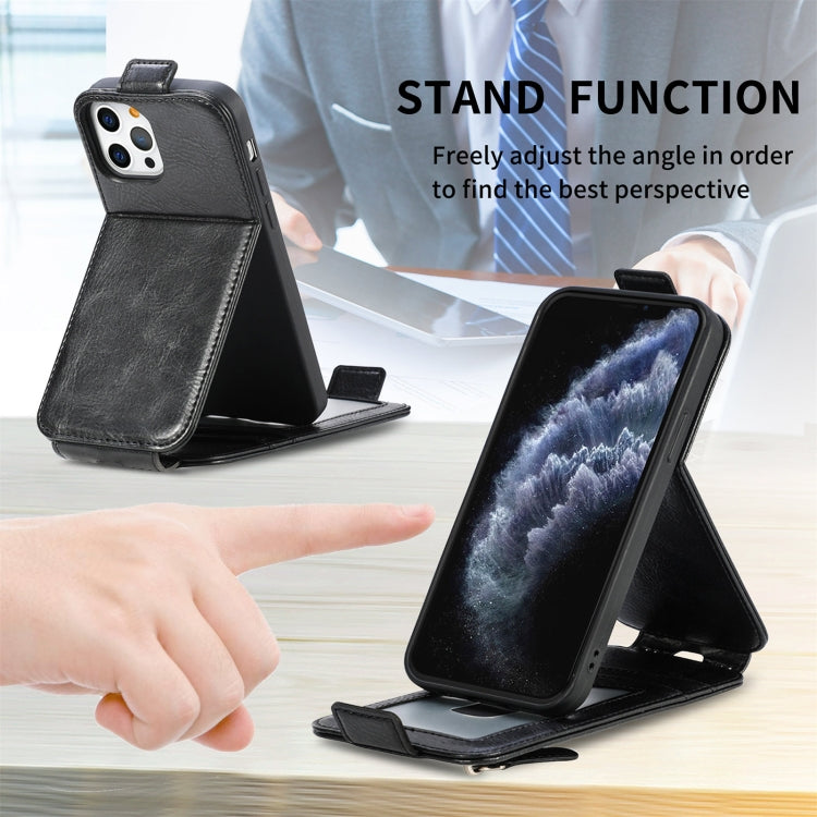 Zipper Wallet Vertical Flip Leather Phone Case For iPhone 12 / 12 Pro