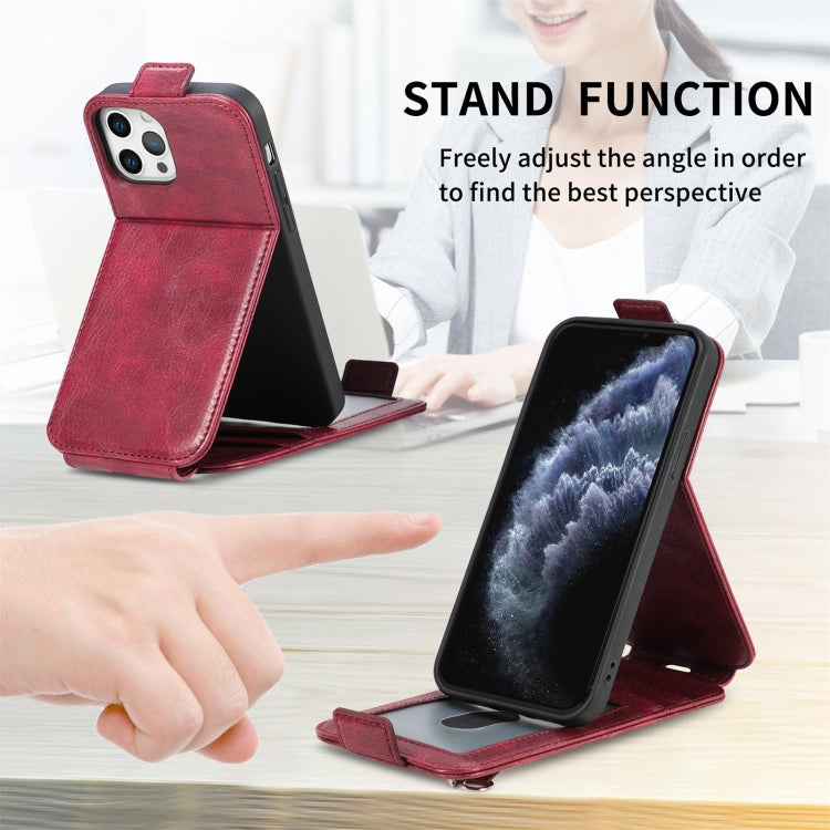 Zipper Wallet Vertical Flip Leather Phone Case For iPhone 12 / 12 Pro