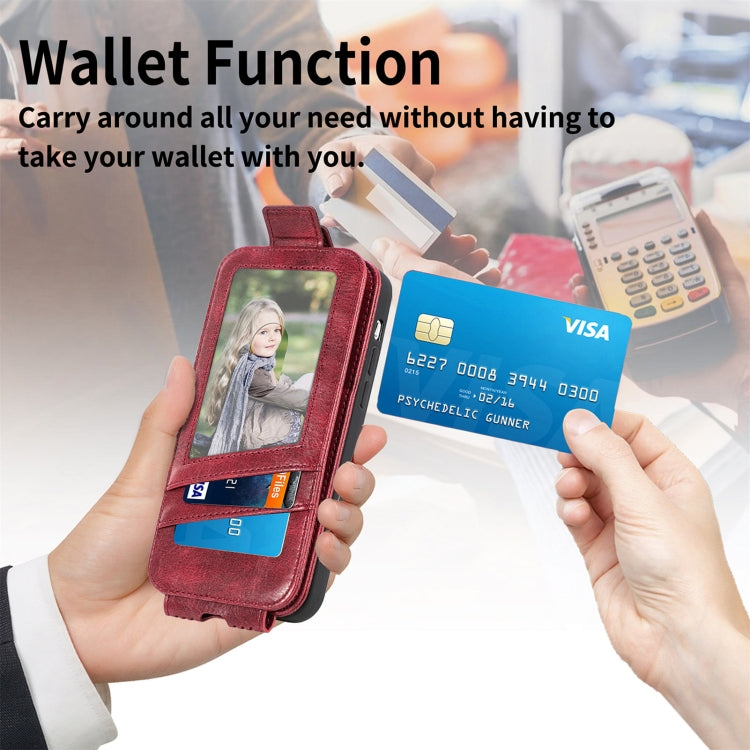 Zipper Wallet Vertical Flip Leather Phone Case For iPhone 12 / 12 Pro