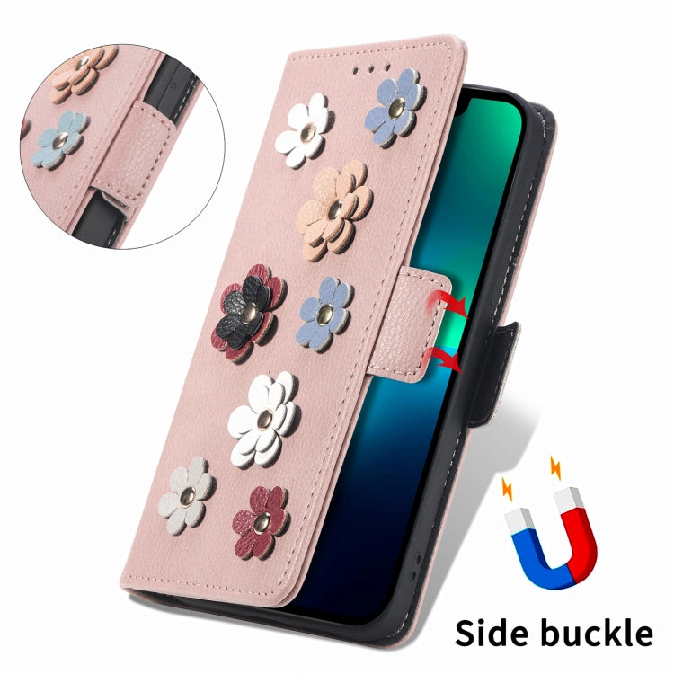 Stereoscopic Flowers Leather Phone Case For iPhone 12 / 12 Pro