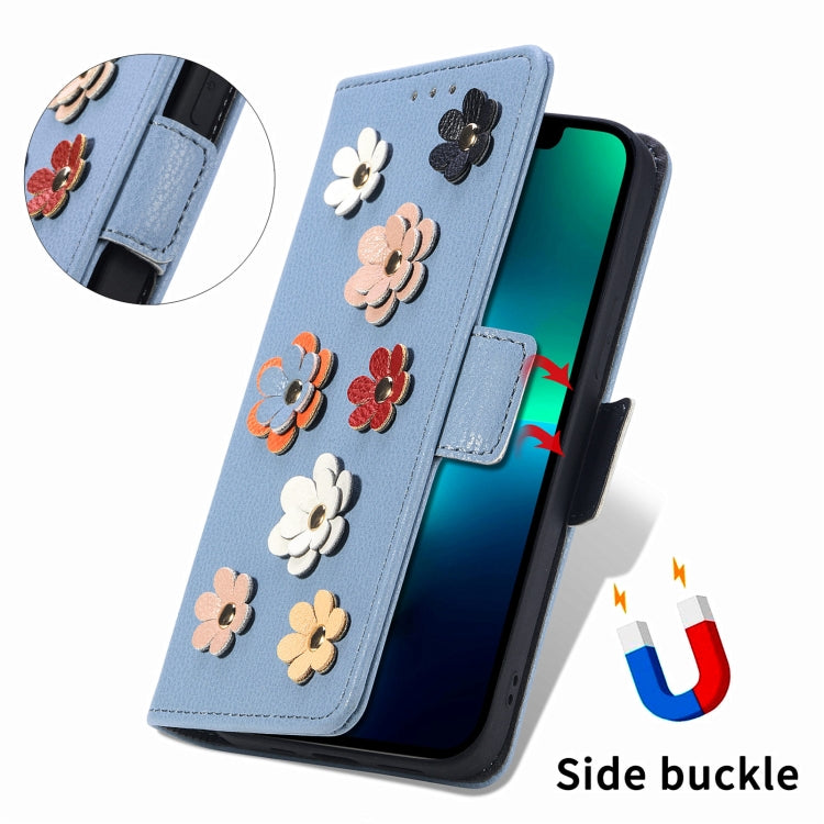 Stereoscopic Flowers Leather Phone Case For iPhone 12 / 12 Pro