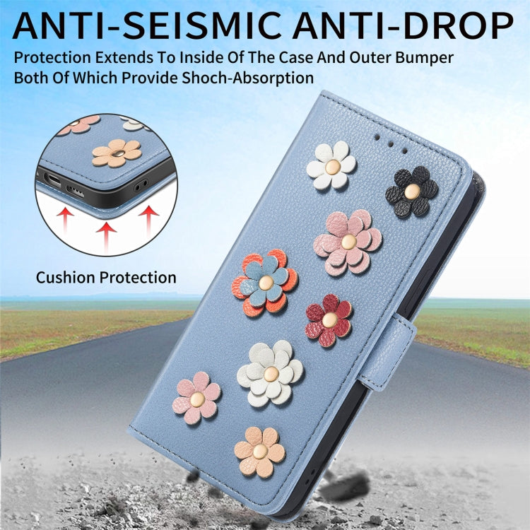 Stereoscopic Flowers Leather Phone Case For iPhone 12 / 12 Pro