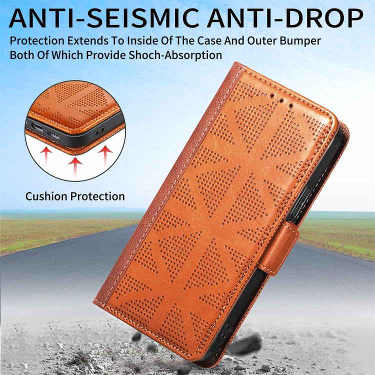 For iPhone XR Grid Leather Flip Phone Case