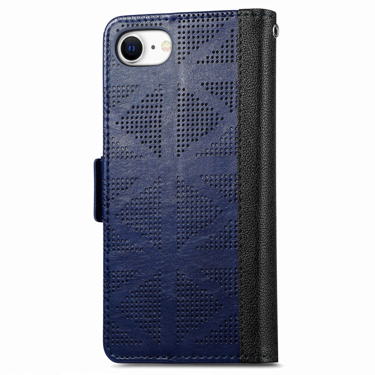 For iPhone SE 2022 / SE 2020 / 8 / 7 Grid Leather Flip Phone Case