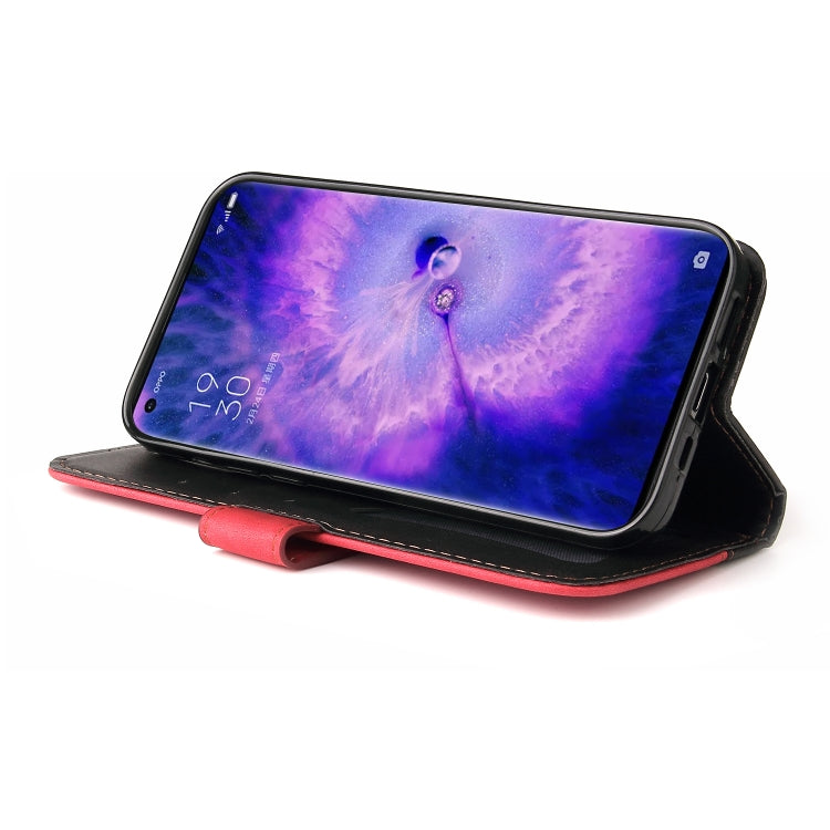 For OPPO Find X5 Stitching-Color Flip Leather Phone Case