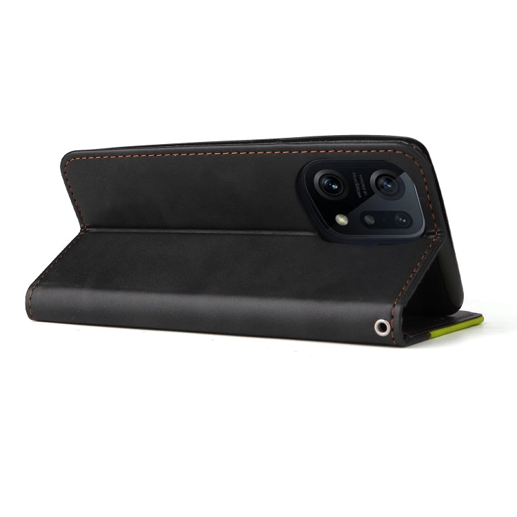 For OPPO Find X5 Pro Stitching-Color Flip Leather Phone Case