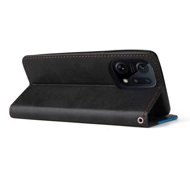 For OPPO Find X5 Pro Stitching-Color Flip Leather Phone Case