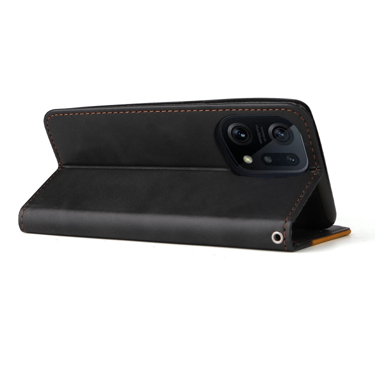 For OPPO Find X5 Pro Stitching-Color Flip Leather Phone Case