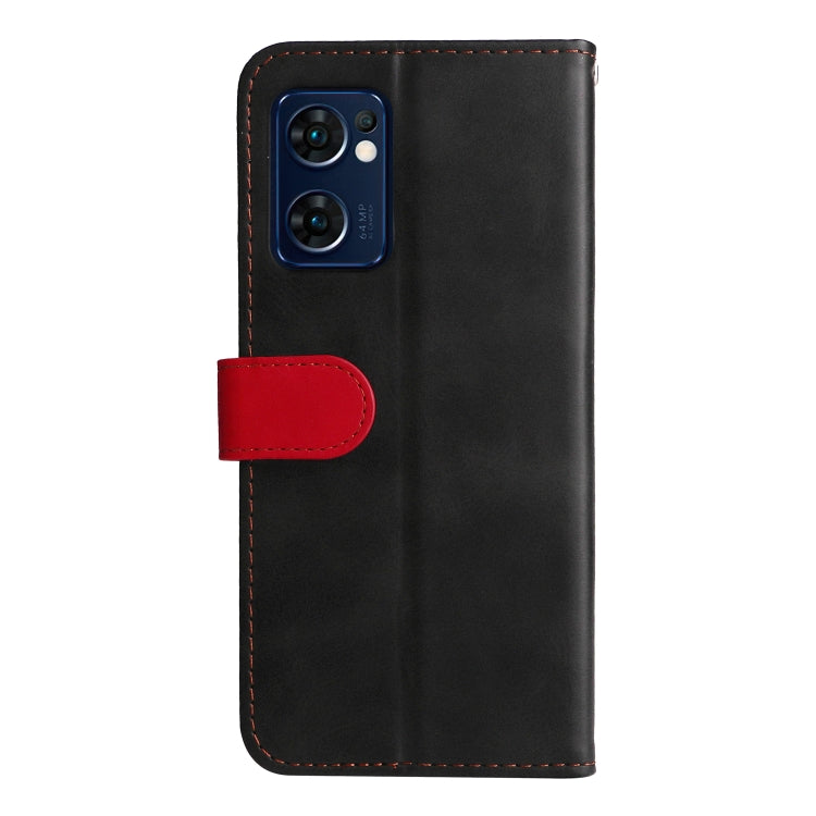 For OPPO Find X5 Lite / Reno7 5G Global Stitching-Color Flip Leather Phone Case