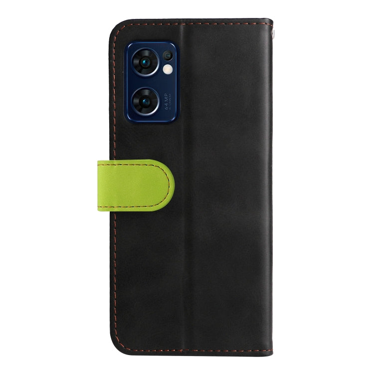 For OPPO Find X5 Lite / Reno7 5G Global Stitching-Color Flip Leather Phone Case