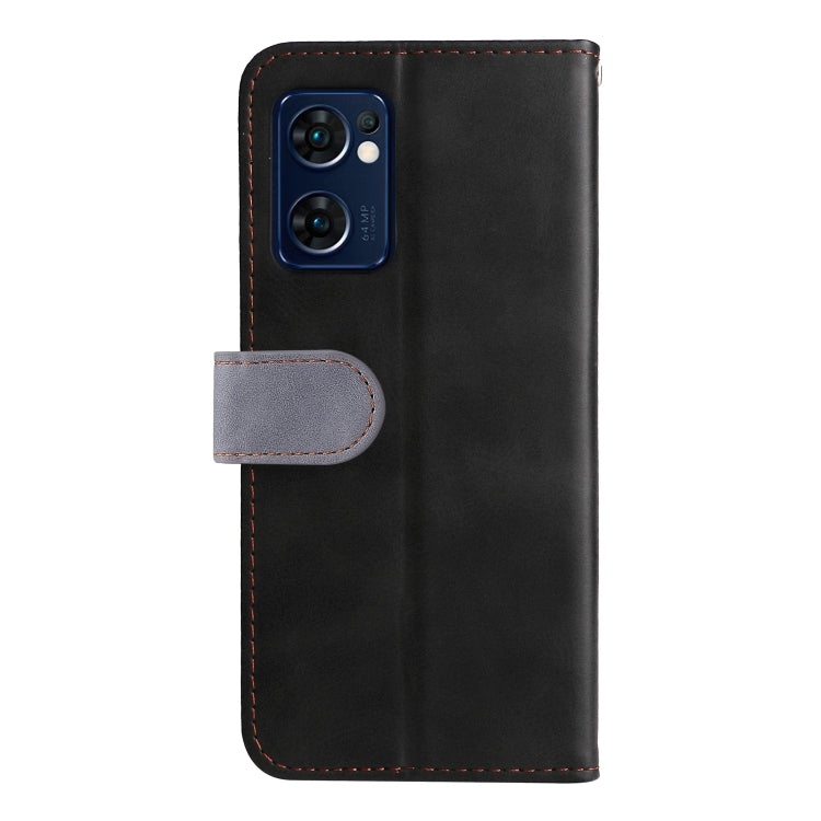 For OPPO Find X5 Lite / Reno7 5G Global Stitching-Color Flip Leather Phone Case