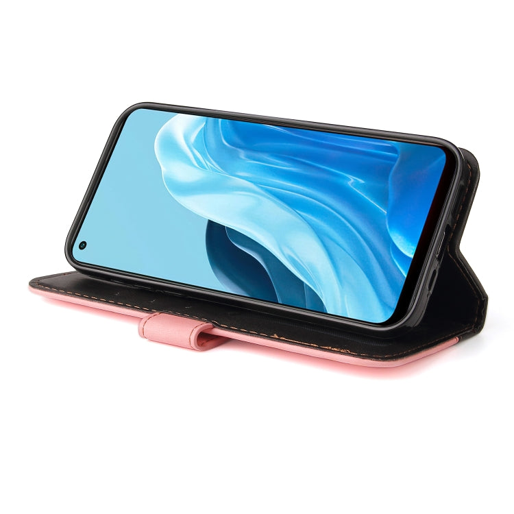 For OPPO Find X5 Lite / Reno7 5G Global Stitching-Color Flip Leather Phone Case