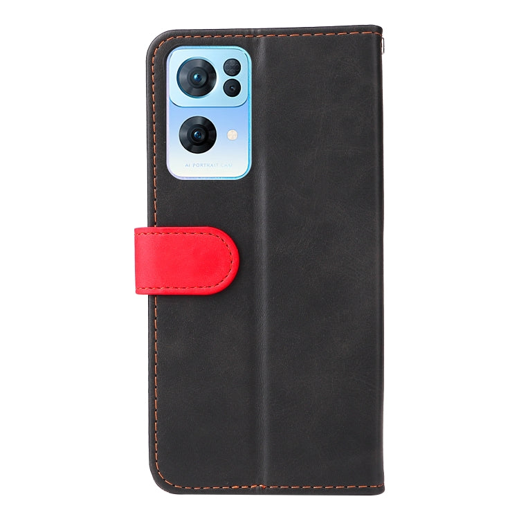 For OPPO Reno7 Pro 5G Stitching-Color Flip Leather Phone Case