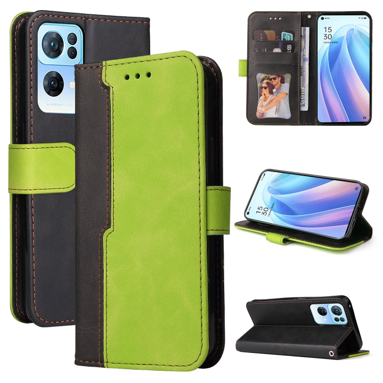 For OPPO Reno7 Pro 5G Stitching-Color Flip Leather Phone Case