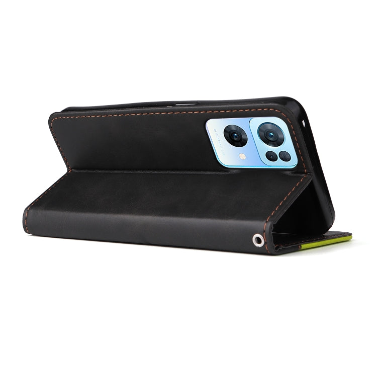 For OPPO Reno7 Pro 5G Stitching-Color Flip Leather Phone Case