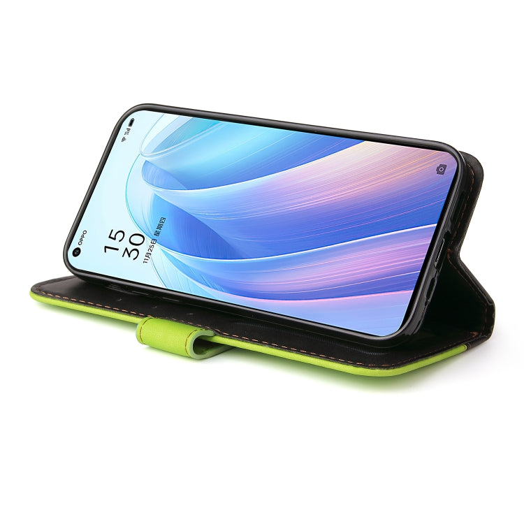 For OPPO Reno7 Pro 5G Stitching-Color Flip Leather Phone Case